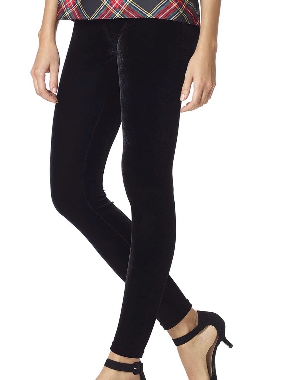 Hue Velvet High-Rise Leggings with Wide Waistband